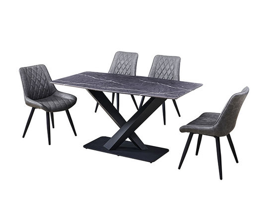 Gri 150x80x77cm 6 Kişilik Mermer Yemek Masası