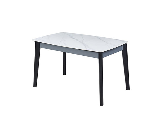 Minimalist Masif Ahşap Dikdörtgen Mermer Yemek Masası