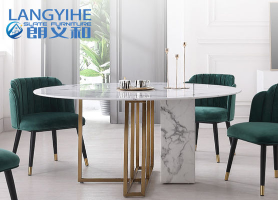 Minimalist Home Odm Circle Mermer Yemek Masası Kombinasyonu Nordic 75cm Yükseklik