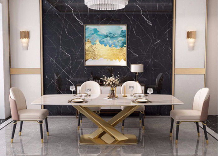 130x80x77cm Mermer Tablalı Yemek Odası Masası