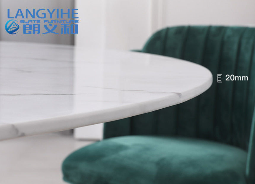Minimalist Home Odm Circle Mermer Yemek Masası Kombinasyonu Nordic 75cm Yükseklik