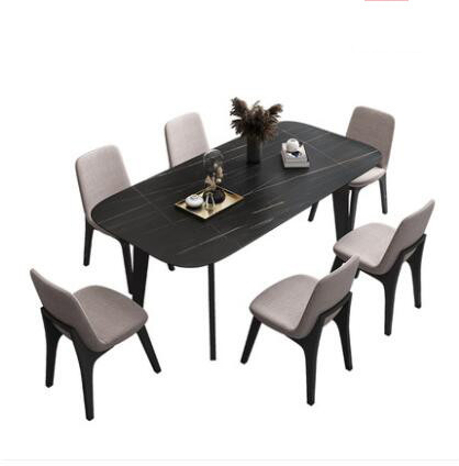 İskandinav Minimalist Ahşap Yemek Masası Işık Lüks Modern 6 Kişilik