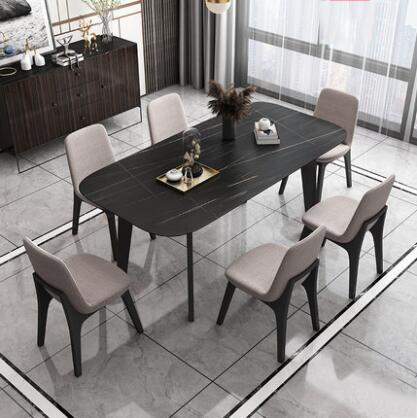 İskandinav Minimalist Ahşap Yemek Masası Işık Lüks Modern 6 Kişilik